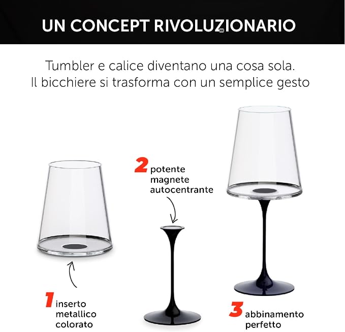 SET 2 BICCHIERI CON STELO MAGNETICO