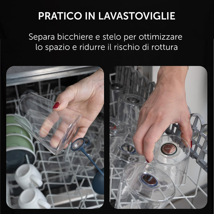 SET 2 BICCHIERI CON STELO MAGNETICO