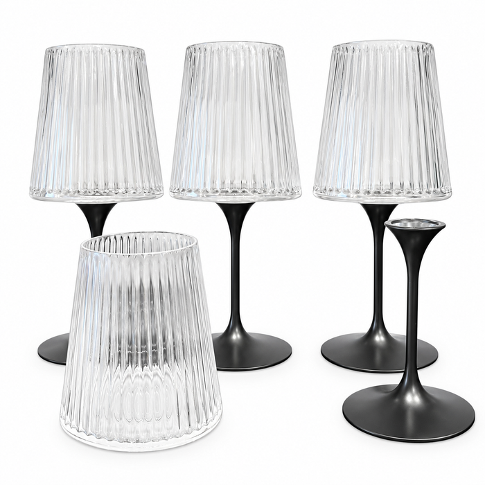 BICCHIERI CON STELO MAGNETICO - TRASPARENTI - SET DA 4