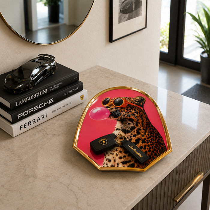 VASSOIO METALLO SMALTATO | LEOPARDO