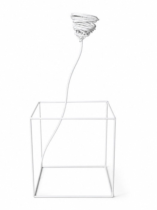 Fiore scultura in metallo verniciato