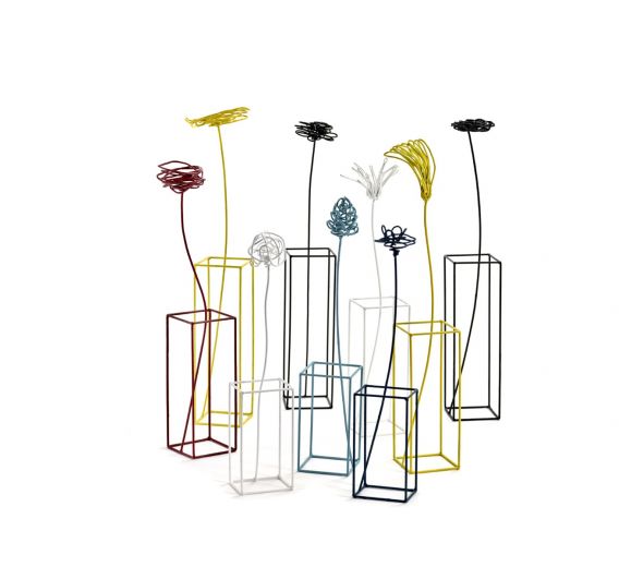 Fiore scultura in metallo verniciato