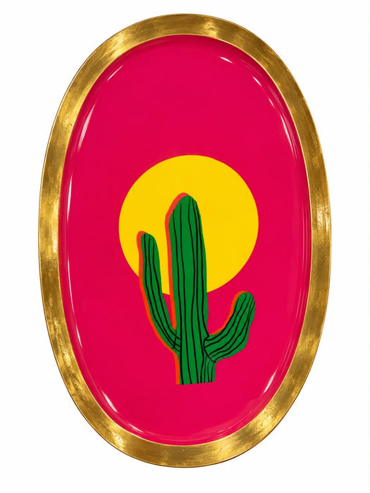 VASSOIO METALLO SMALTATO | CACTUS