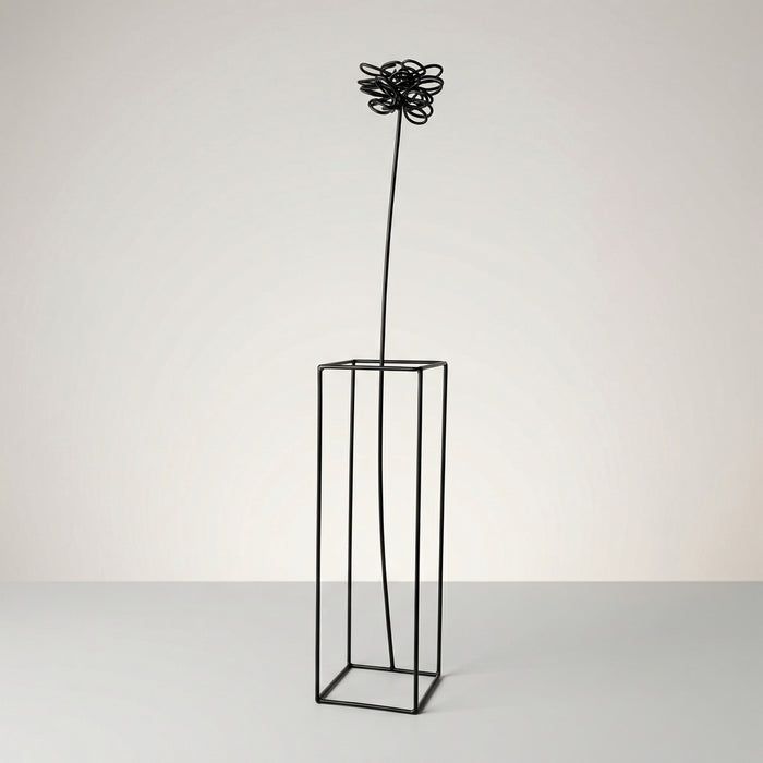 Fiore scultura in metallo verniciato