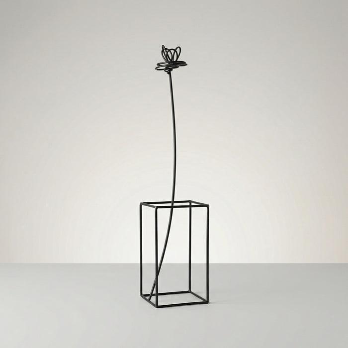Fiore scultura in metallo verniciato