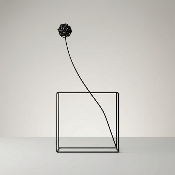 Fiore scultura in metallo verniciato