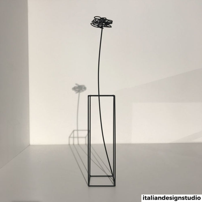 Fiore scultura in metallo verniciato