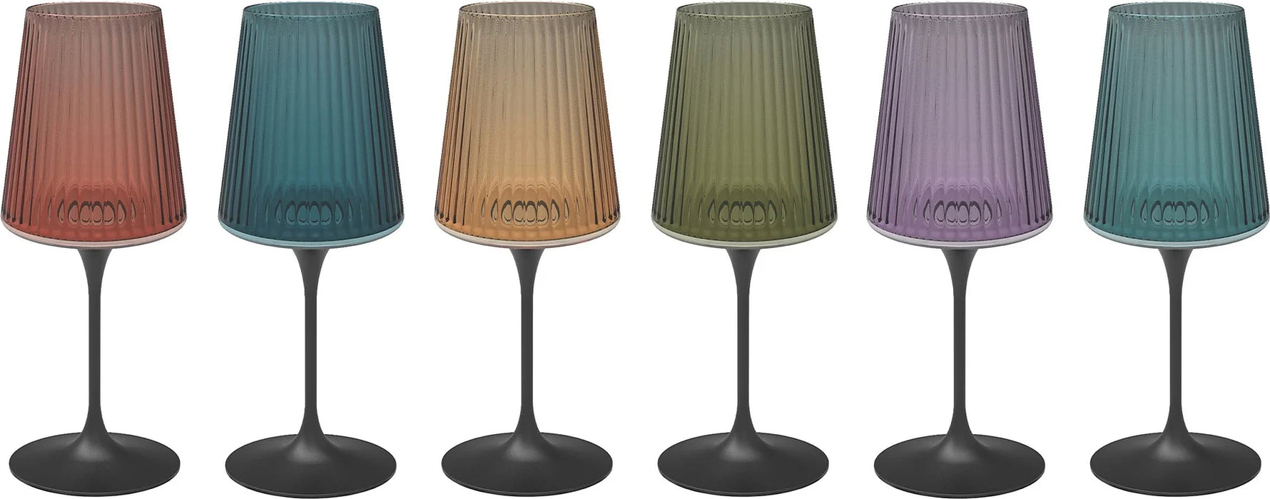 BICCHIERI CON STELO MAGNETICO - EASY RAINBOW SET DA 6