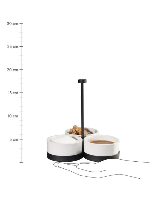 Asa Selection A TABLE CABARET Set 3 Ciotole in Porcellana con Supporto