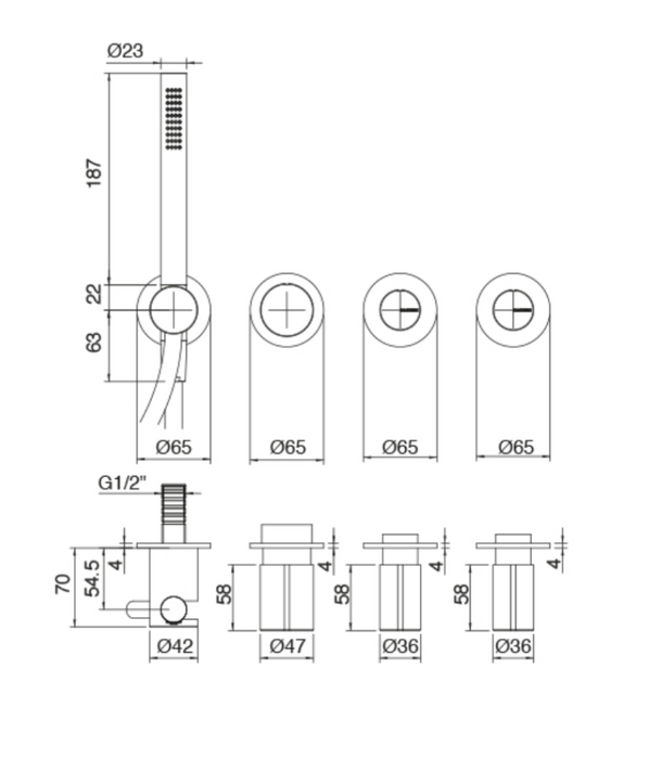 Z316 Doccia con Deviatore a 2 Vie+Doccetta| Zazzeri